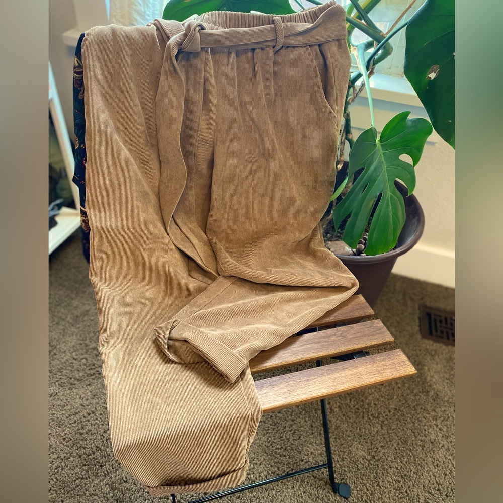 Tan Corduroy Business Pants